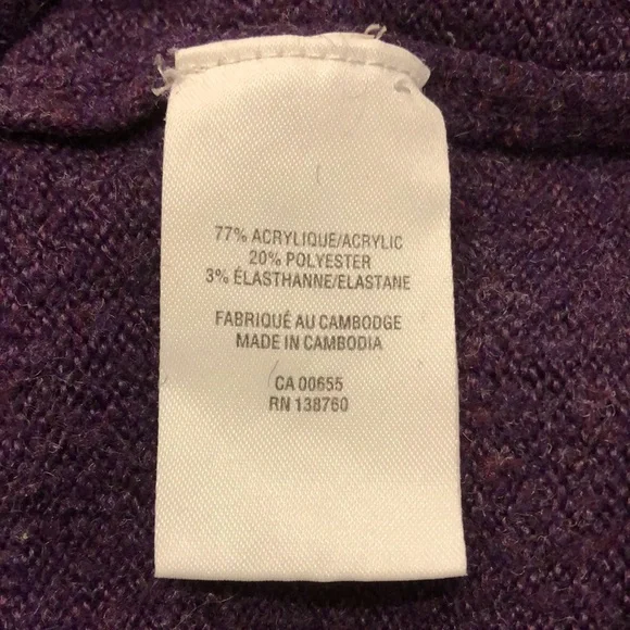 Reitmans Long sleeve sweater with shawl collar, side vents and button detail - Picture 7 of 7